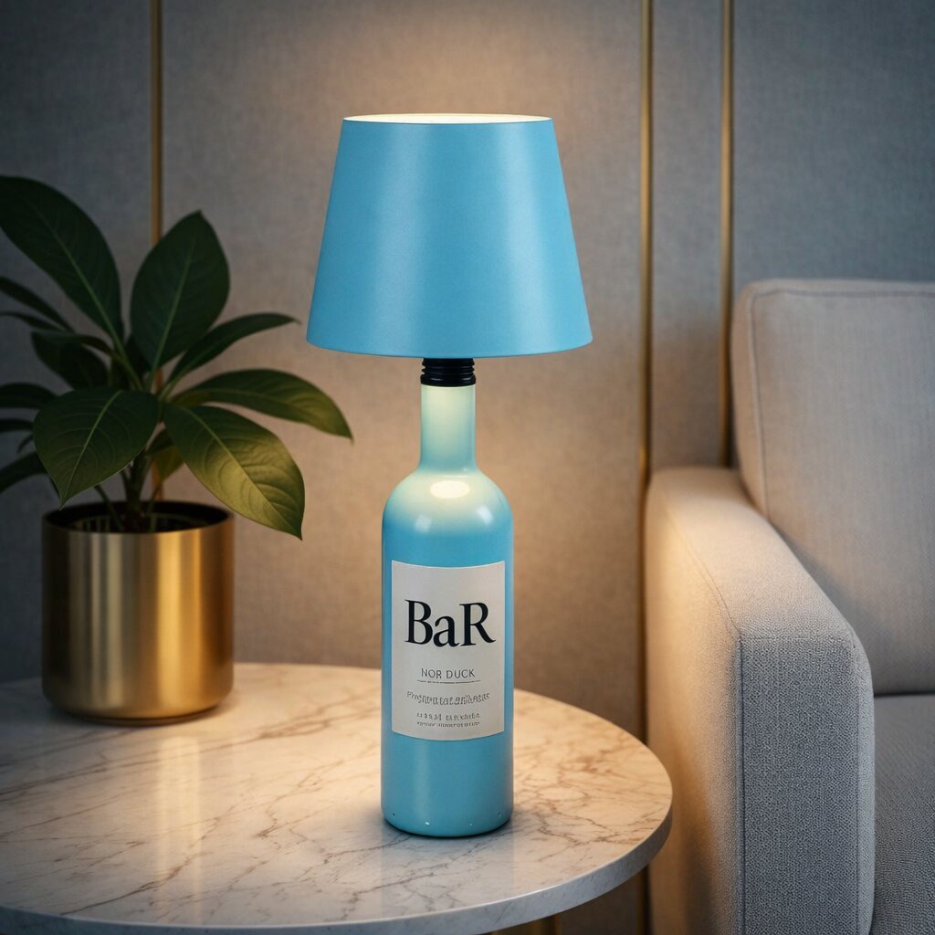LumiBottle ledningsfri bordlampe formet som en flaske — varmt stemningslys, ingen installation