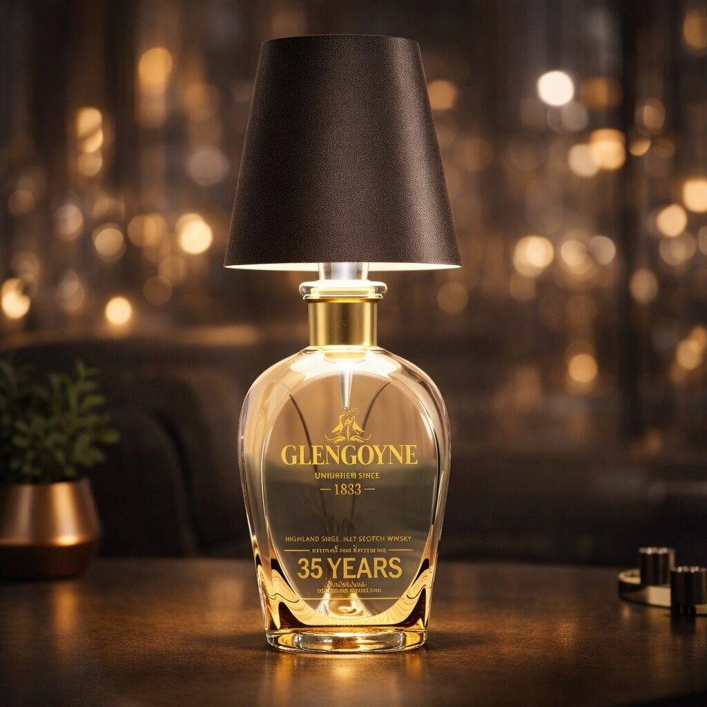 LumiBottle ledningsfri bordlampe formet som en flaske — varmt stemningslys, ingen installation