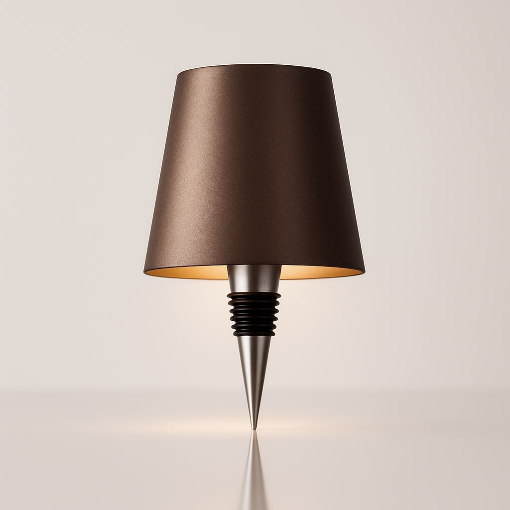 LumiBottle ledningsfri bordlampe formet som en flaske — varmt stemningslys, ingen installation
