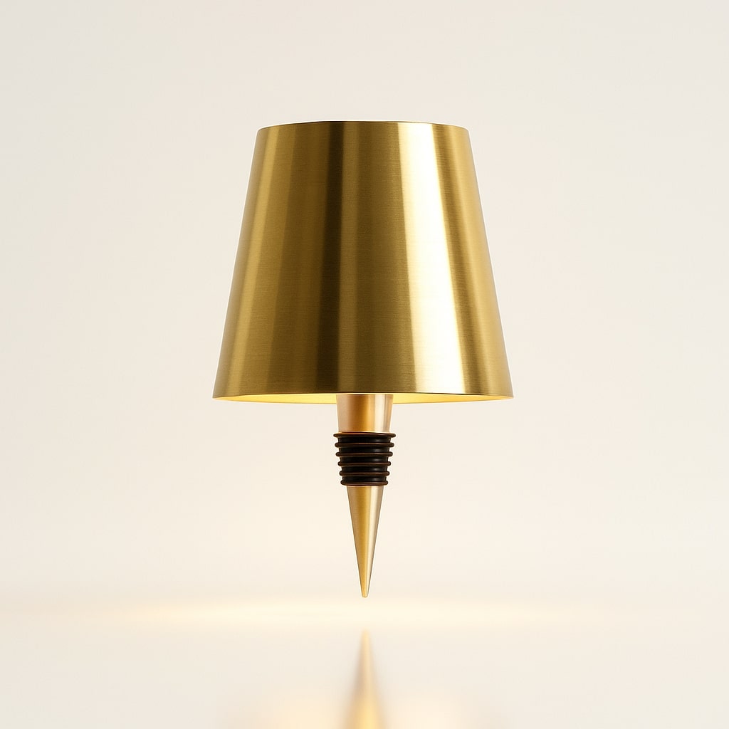 LumiBottle ledningsfri bordlampe formet som en flaske — varmt stemningslys, ingen installation