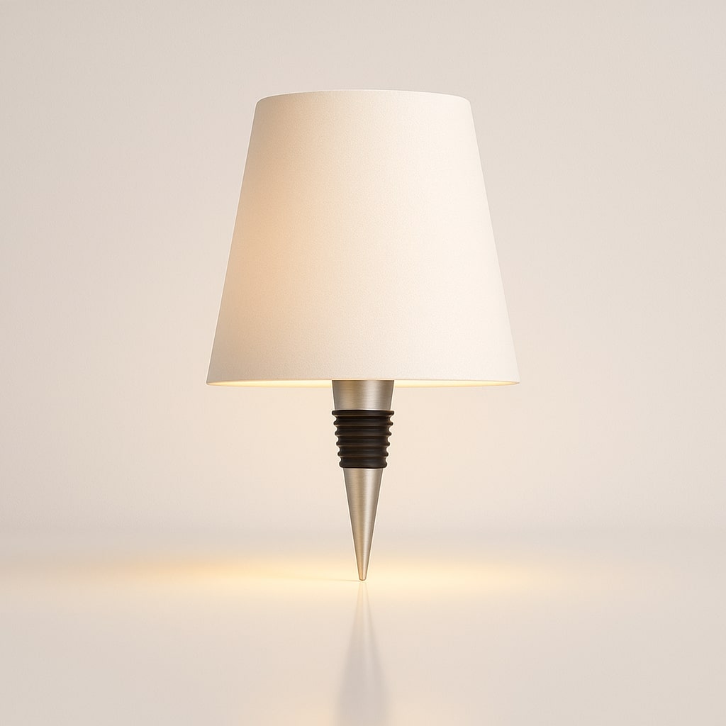 LumiBottle ledningsfri bordlampe formet som en flaske — varmt stemningslys, ingen installation