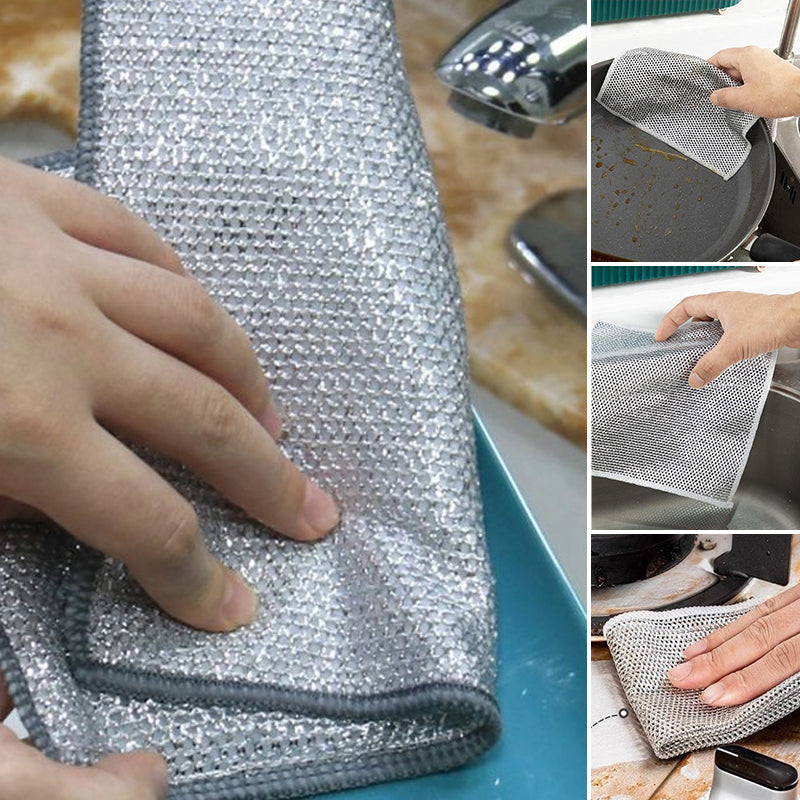 CleanFix metalen draad-pannensponsjes — Set van 4 voor potten, pannen, grills en kookplaten