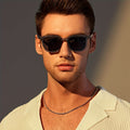 Men's Square Sunglasses Retro Style With Lightweight Polycarbonate Frame And UV Protection