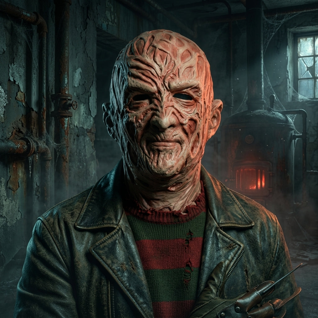 Μάσκα και γάντι Freddy Krueger — Σχέδιο με ουλές στο πρόσωπο και τον λαιμό