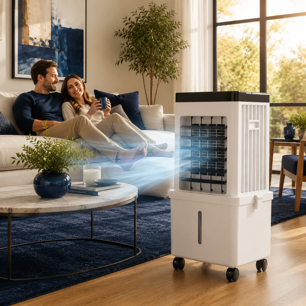CoolAir Premium 3-in-1 Portable Air Cooler — Cooling, Humidifying & Purifying