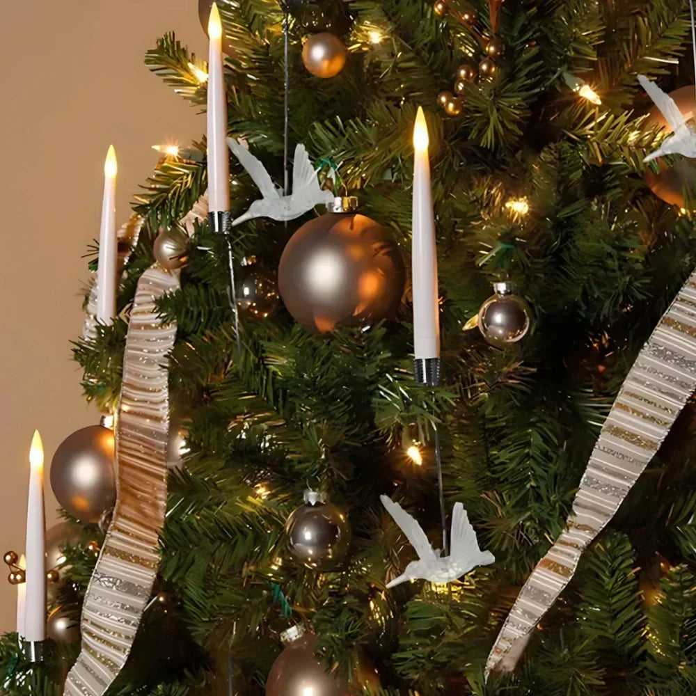 Remote Control LED Christmas Tree Candles With Flickering Light Dimmable Timer