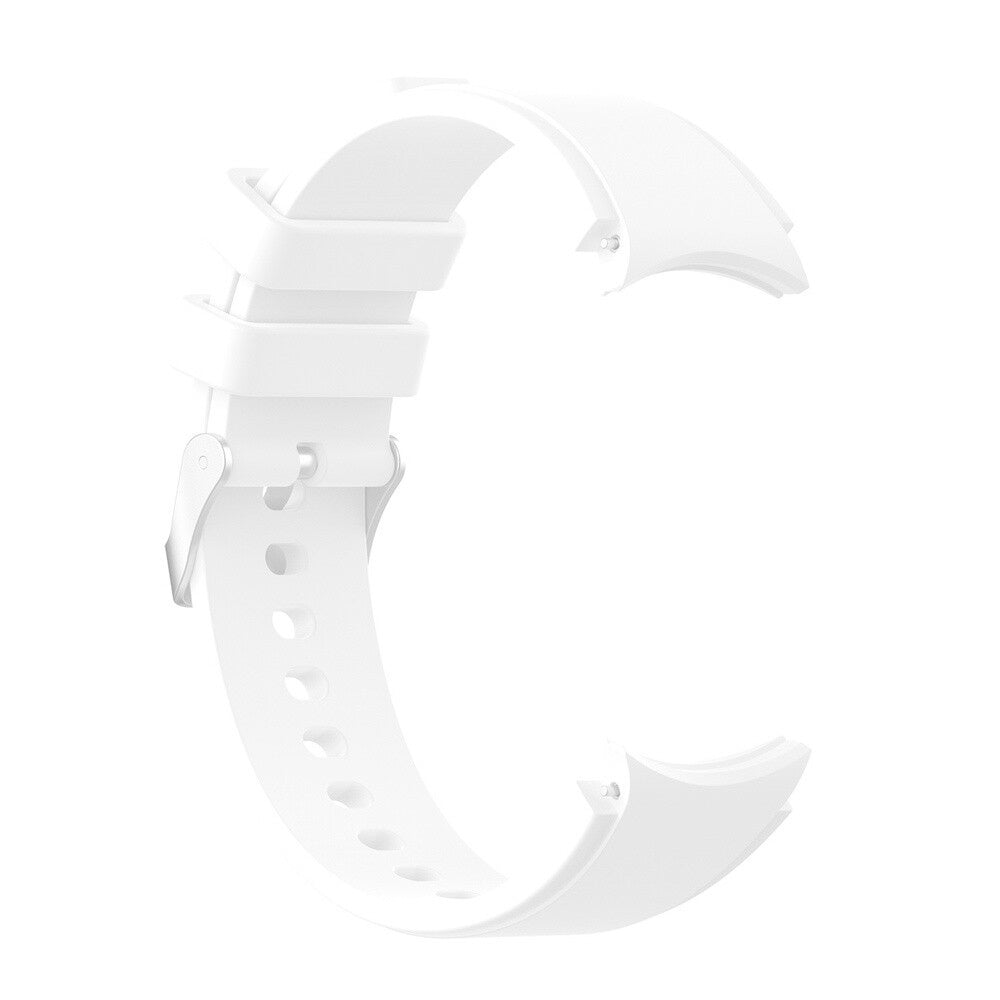 Samsung Galaxy Watch 4 40 mm:n valkoinen silikoniranneke — pikakiinnitystapit, täydellinen istuvuus