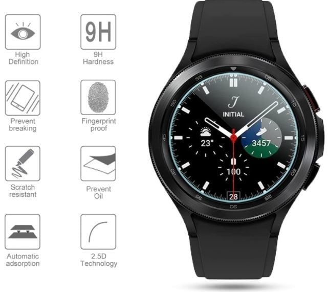 Samsung Galaxy Watch 4 Classic 46 mm-es kijelzővédő – átlátszó üvegfólia