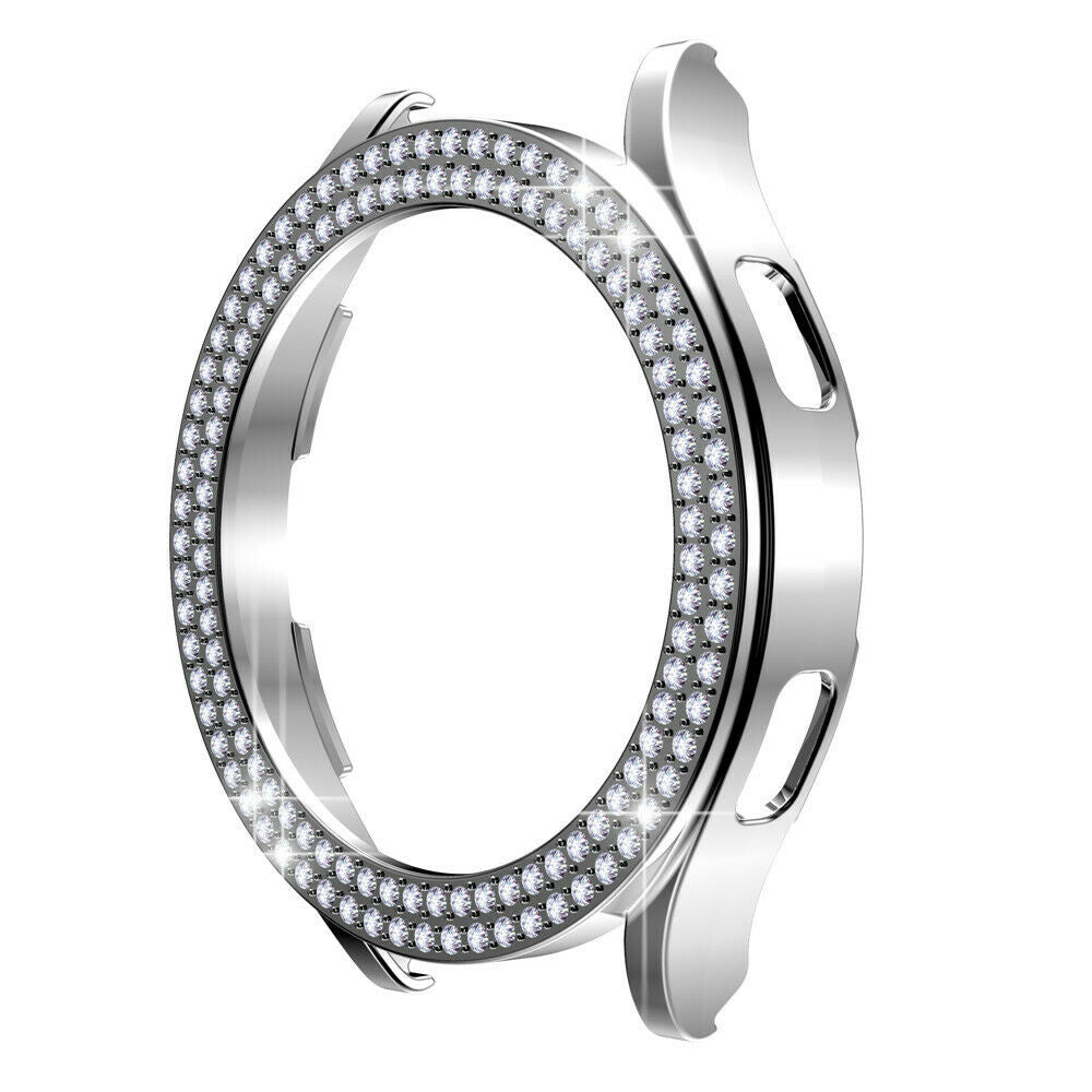 Beschermhoes van pc voor Samsung Galaxy Watch 4 40 mm – zilveren diamantaccenten