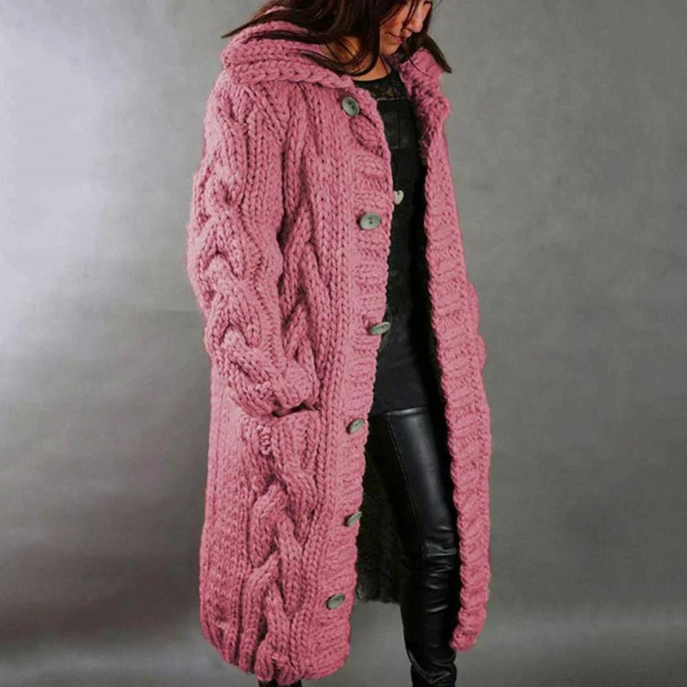 Cozy Cable Knit Long Coat | Ka-mostore