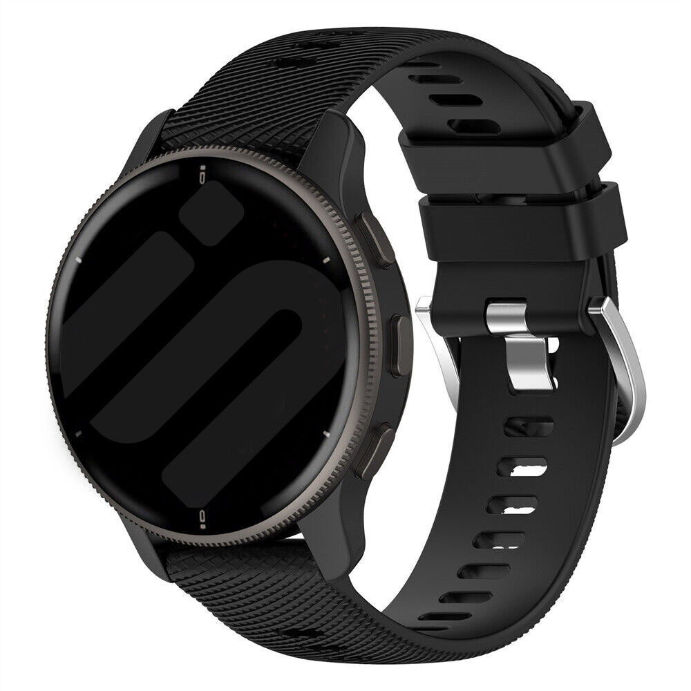 Garmin Vivoactive 3-armband i silikon – svart klockarmband