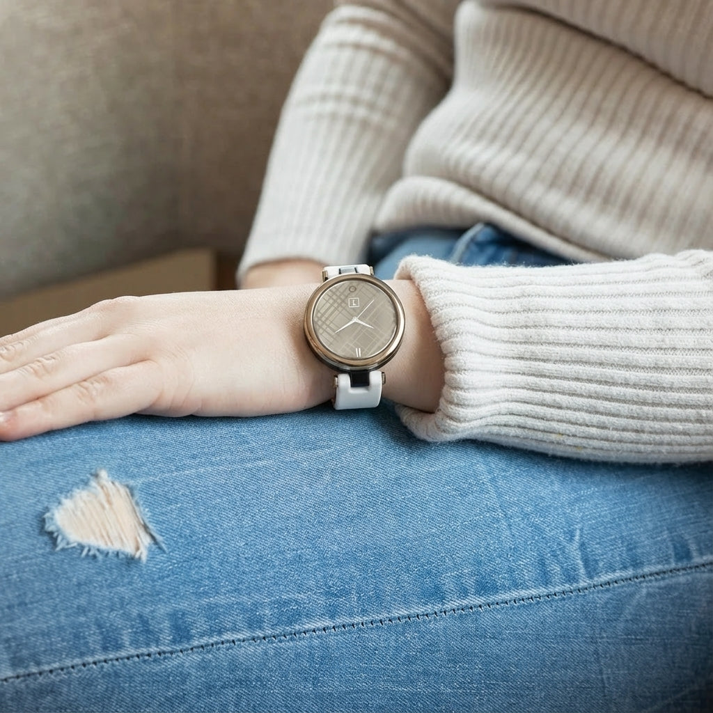 Vit silikonersättningsarmband — Garmin Lily-klocktillbehör