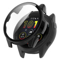 حافظة صلبة واقية سوداء لجهاز Garmin Forerunner 265 — غطاء شاشة زجاجي