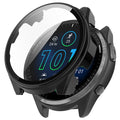 Beskyttelsesdeksel til Garmin Forerunner 965 — skjermbeskyttelse i glass, solid skall, presis passform, svart