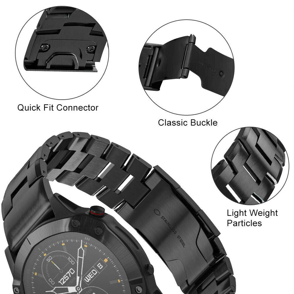 Sort titaniumurrem til Garmin Fenix 5 Plus og Fenix 6 Pro
