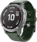 Dunkelgrünes Silikonarmband für Garmin Fenix 5X und 6X