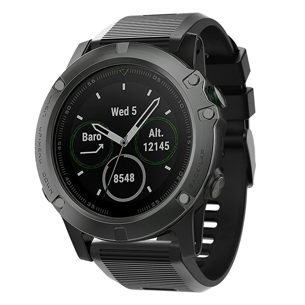 Vervangende band voor de Garmin Fenix 5x- en 6x-serie – zwart siliconen