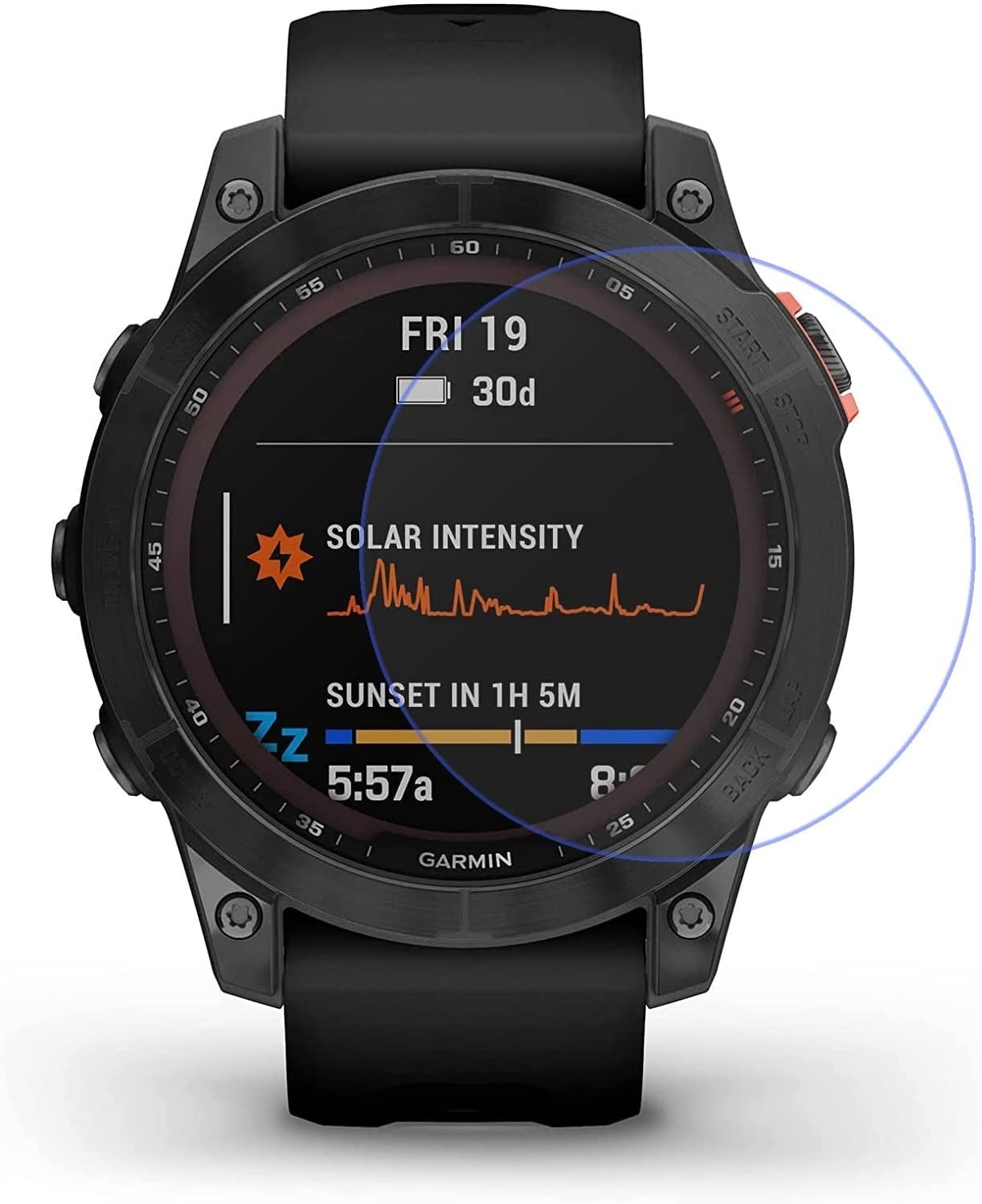 Garmin Fenix 7 Solar用ガラススクリーンプロテクター — 全機能を維持