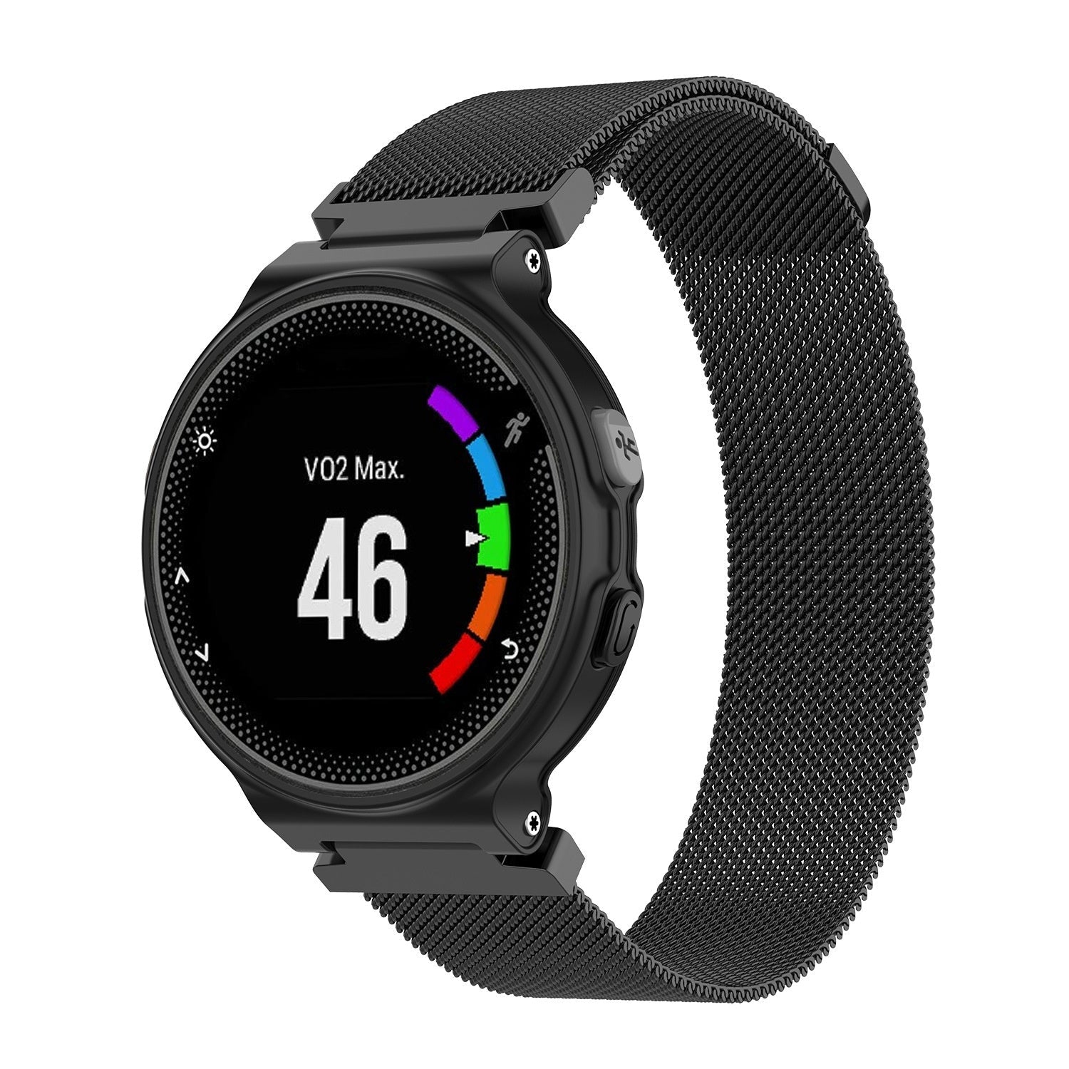 Schwarzes Mailänder Armband für die Garmin Forerunner 735XT