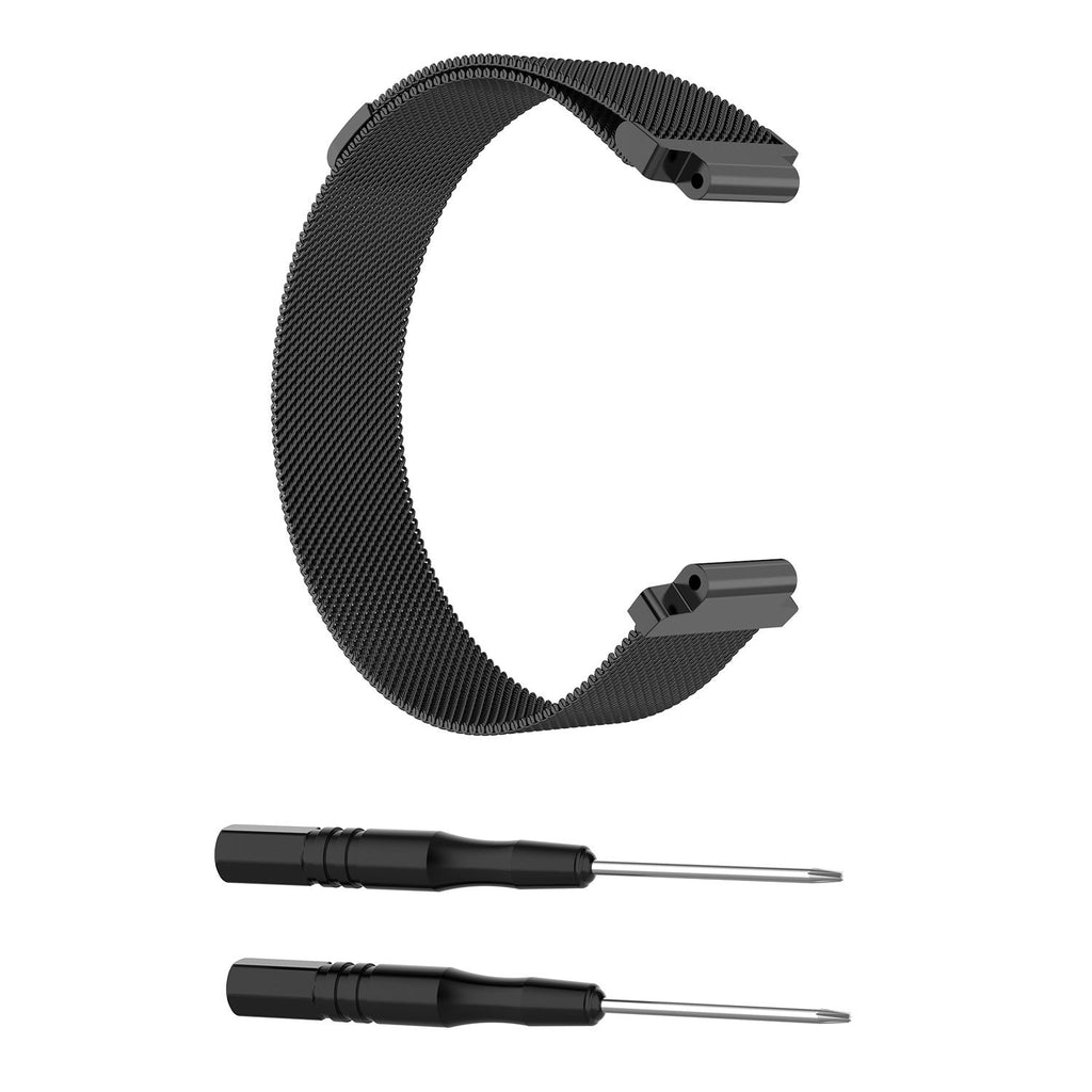 Schwarzes Mailänder Armband für die Garmin Forerunner 735XT