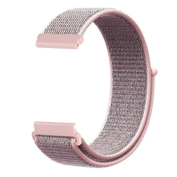Correa de repuesto de nailon rosa y gris — compatible con el reloj Garmin Venu 2s