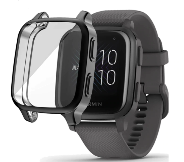 حافظة واقية لـ Garmin Venu Sq — غطاء ساعة أسود