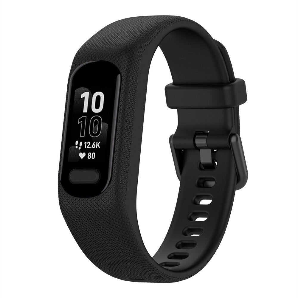 Garmin Vivosmart 5 Replacement Strap — Black Silicone Watch Wristband