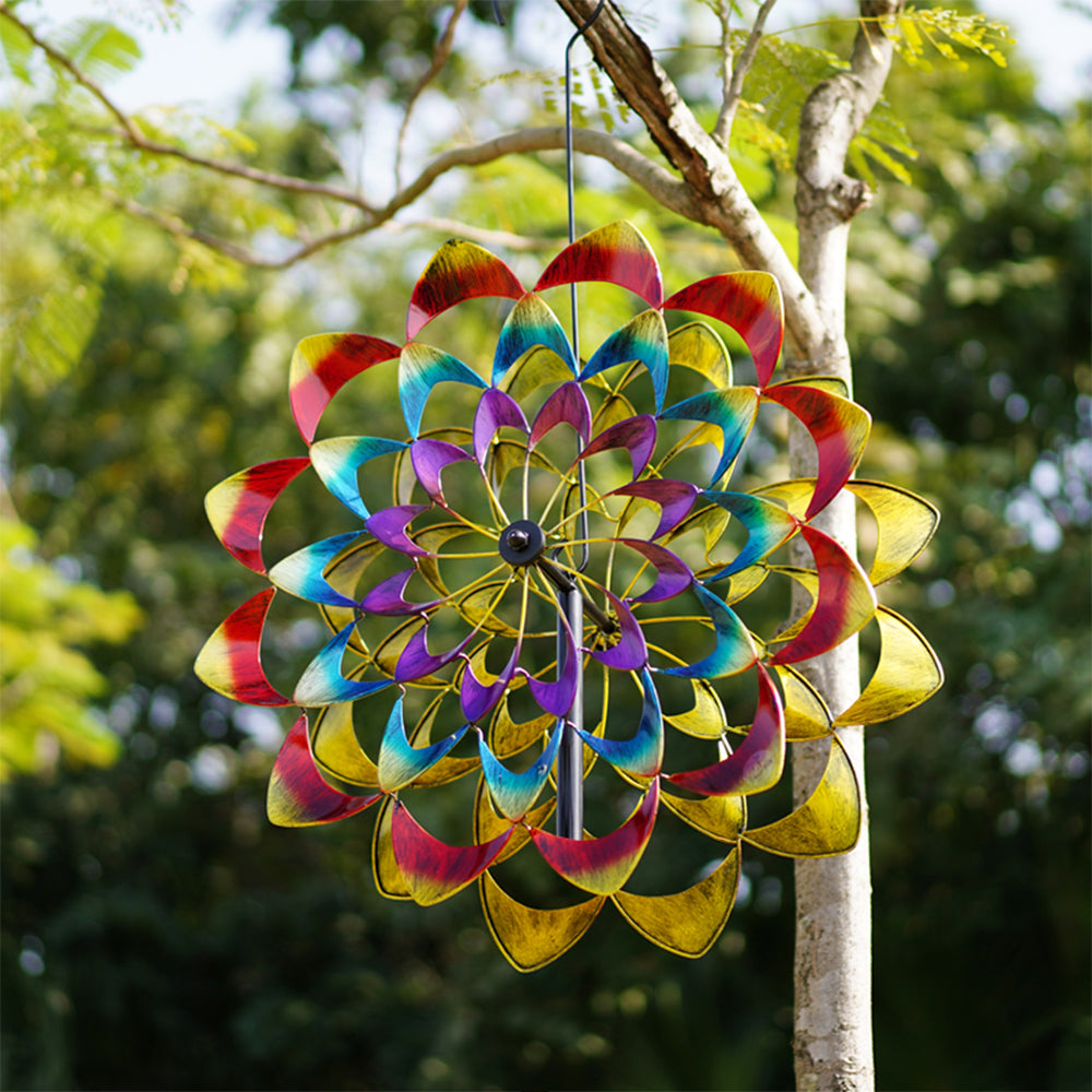 Floravera metalvindspinner til haven — dekorativ blomsterformet vindklokke