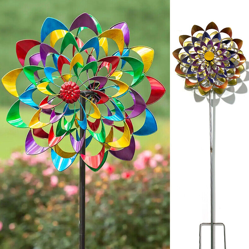 Floravera metalvindspinner til haven — dekorativ blomsterformet vindklokke