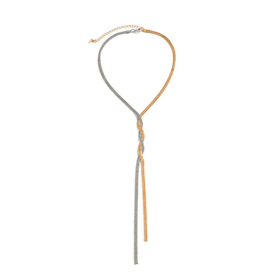 Elegant Adjustable Snake Link Necklace In Gold Or Silver