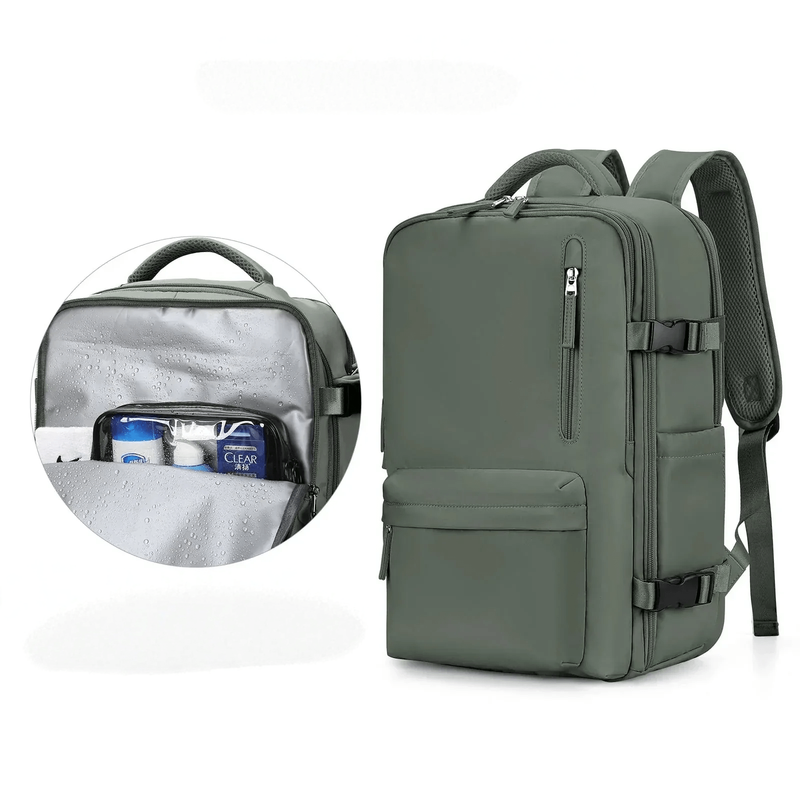 35L Water-Resistant Laptop Backpack With USB Charging Port And Wet Dry Compartments