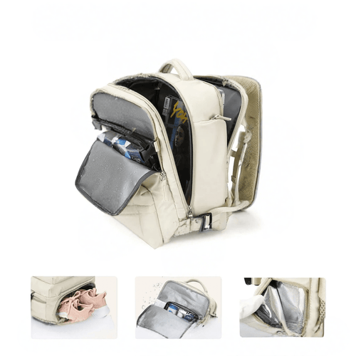 35L Water-Resistant Laptop Backpack With USB Charging Port And Wet Dry Compartments