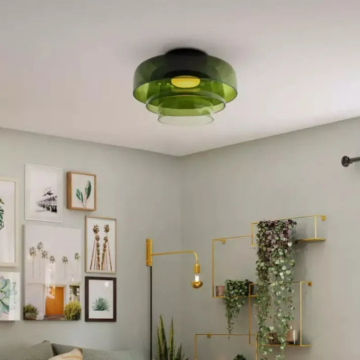 Lumenweave Nordic Style Ceiling Light With Handcrafted Glass Shade For Living Rooms And Dining Areas