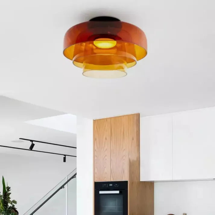 Lumenweave Nordic Style Ceiling Light With Handcrafted Glass Shade For Living Rooms And Dining Areas