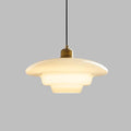 Astria Pendant Light In Ivory Glass Shade For Classic 1950s Interior Decor Style