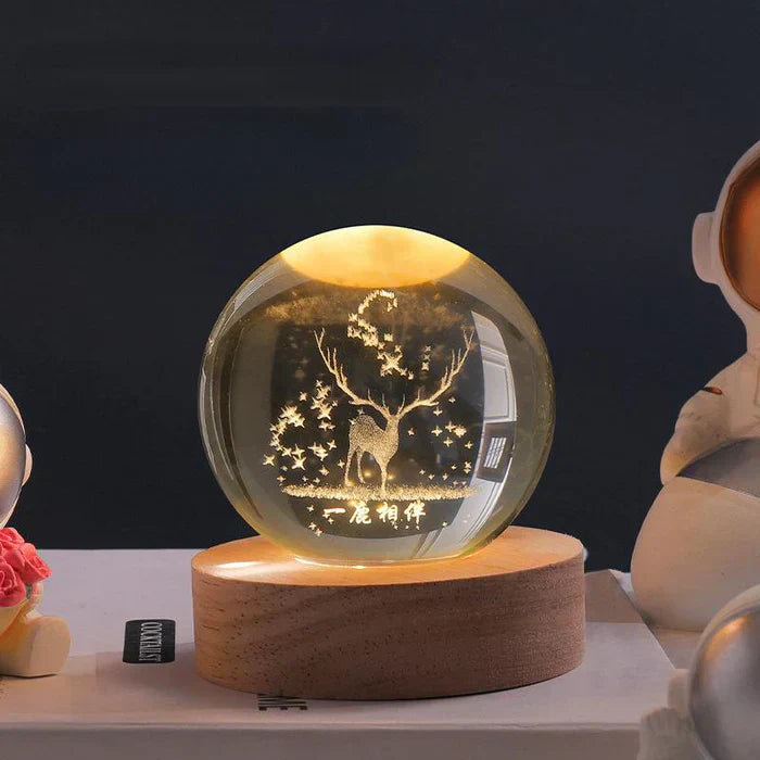CelestialGlow - Sfera orbitale - Sfera di cristallo illuminata | Ka-mostore