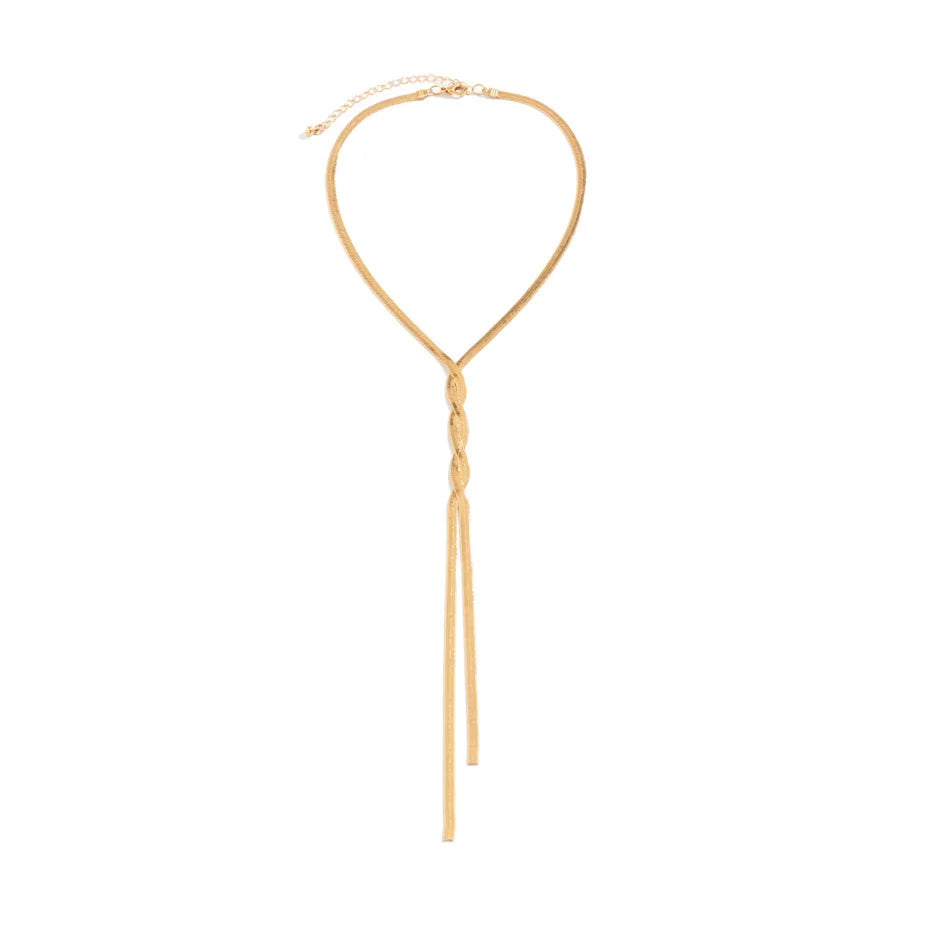 Elegant Adjustable Snake Link Necklace In Gold Or Silver