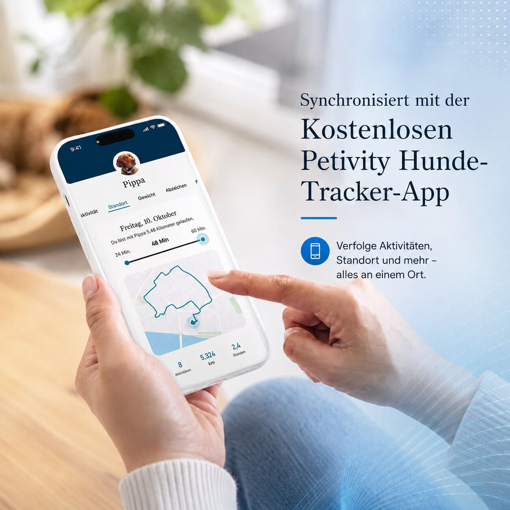 PfotenChronik GPS-halsband för hundar — platsövervakning via app, vattentät design