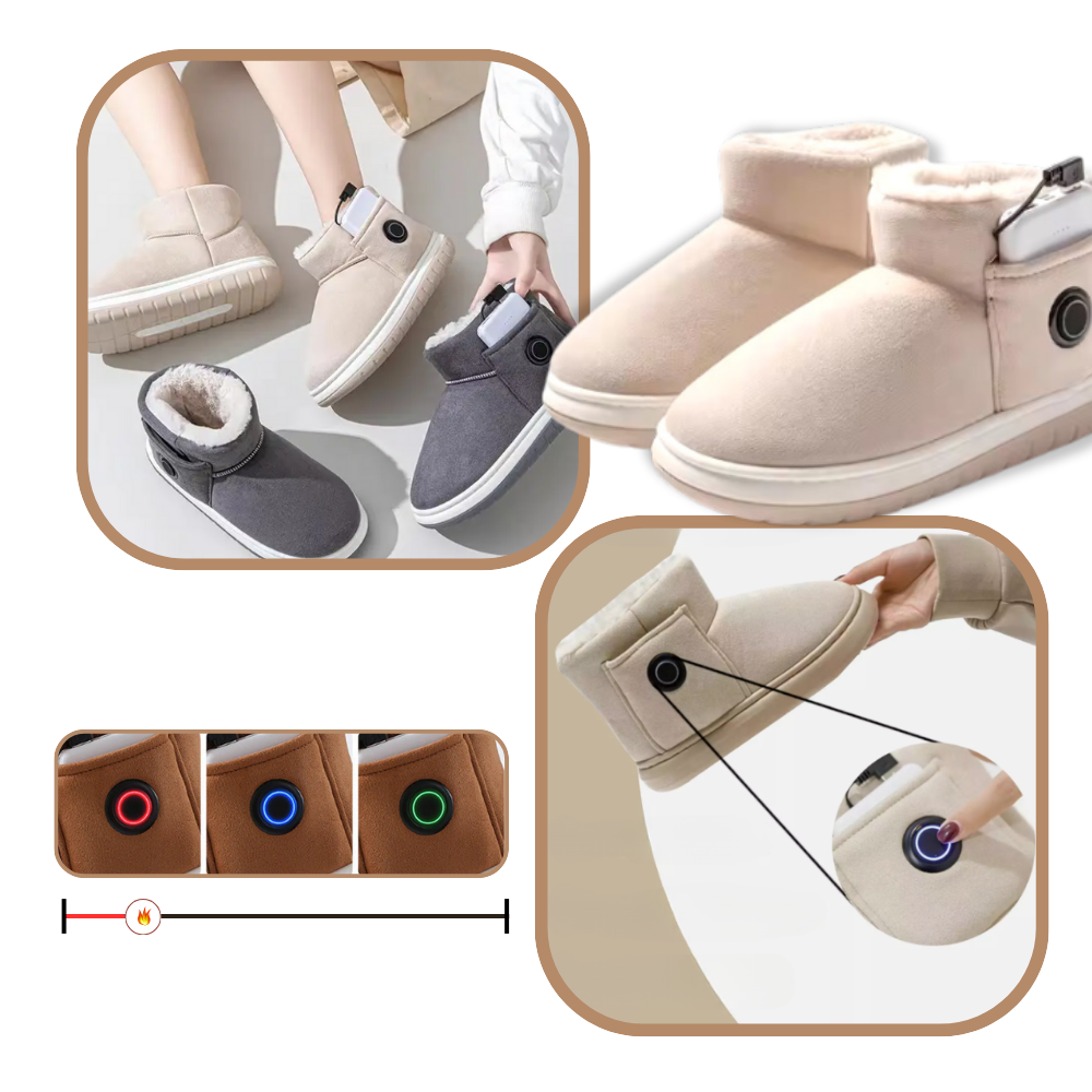 Graphene Heated Shoes For Winter With Adjustable Temperature And Rechargeable Battery