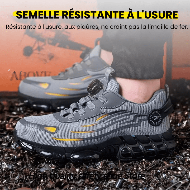 Steel Toe Work Shoes With Grippy Rubber Sole For Secure Traction