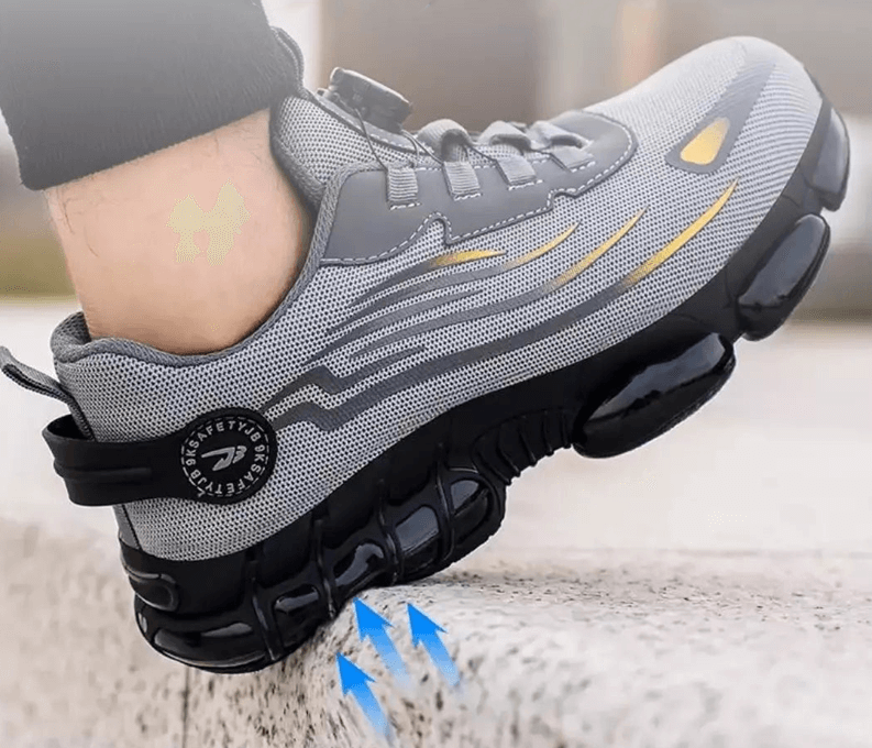 Steel Toe Work Shoes With Kevlar Midsole And Slip Resistant Sole