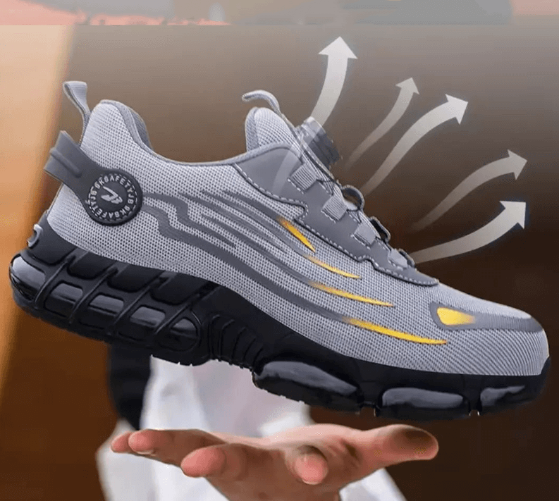 Steel Toe Work Shoes With Kevlar Midsole And Slip Resistant Sole