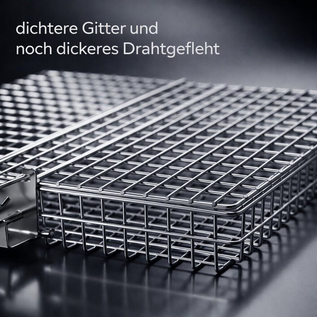 FlammenWerk Edelstahl-Grillkorb für Fleisch, Fisch und Gemüse