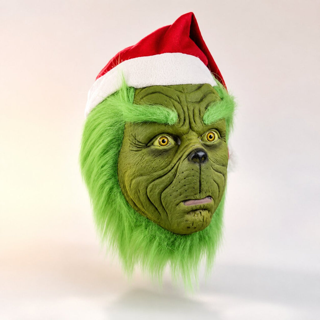 Set con maschera del Grinch e guanti verdi abbinati