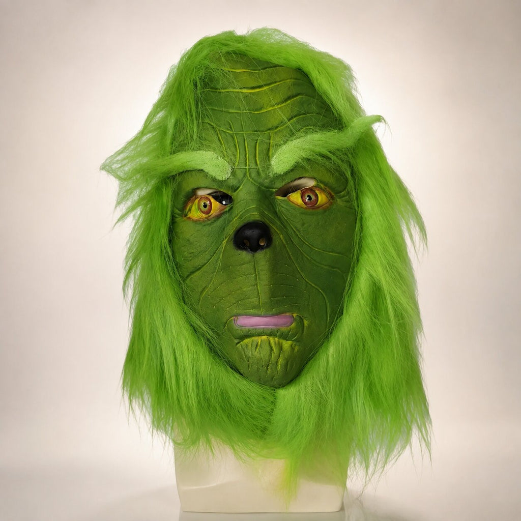 Set con maschera del Grinch e guanti verdi abbinati