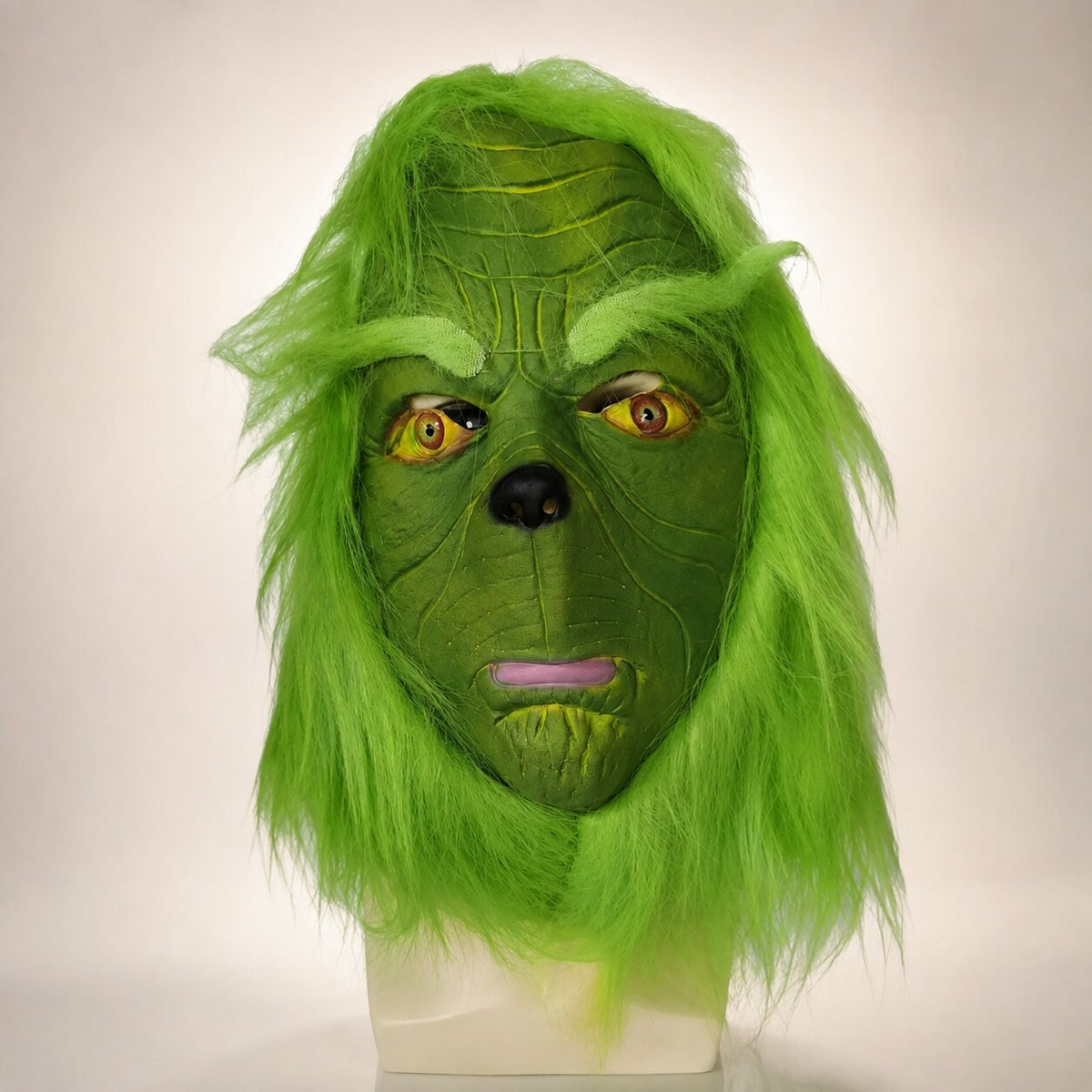Set con maschera del Grinch e guanti verdi abbinati