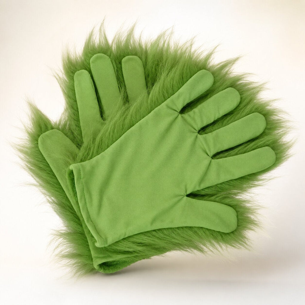 Set con maschera del Grinch e guanti verdi abbinati
