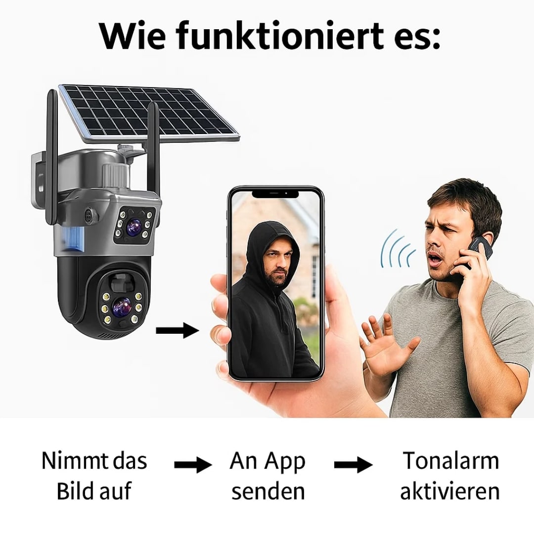 كاميرا أمان ذكية بدقة 4K وواي فاي من GuardVision مع لوح شمسي