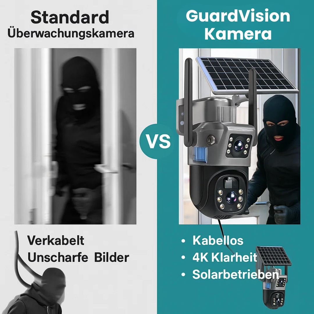 كاميرا أمان ذكية بدقة 4K وواي فاي من GuardVision مع لوح شمسي