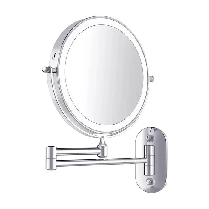 Rechargeable LED Vanity Mirror With Adjustable Lighting And Magnification